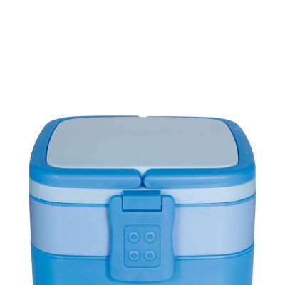 Pote Marmita 2 Andares Quadrado com Alça - Azul