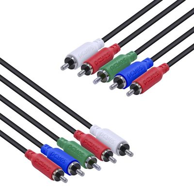 Cabo 5 RCA Macho para 5 RCA Macho Video Componente 2 Metros - P5R-2