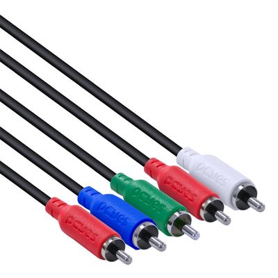 Cabo 5 RCA Macho para 5 RCA Macho Video Componente 2 Metros - P5R-2