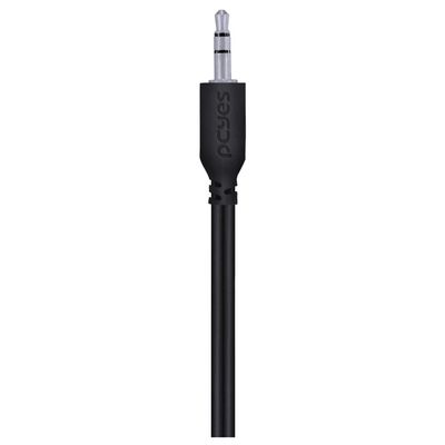 Cabo de áudio 2 RCA Macho para P2 3.5MM Macho 28AWG Puro Cobre 1 Metro - P2R35-1