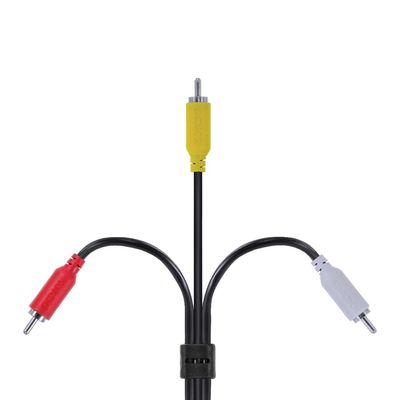 Cabo de Vídeo Composto 3 RCA Macho para 3 RCA Macho 28AWG Puro Cobre 2 Metros - P3R-2
