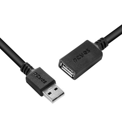 Cabo Extensor USB a 2.0 Macho para USB a 2.0 Femea 28AWG Puro Cobre 2 Metros - PUAMF2-2