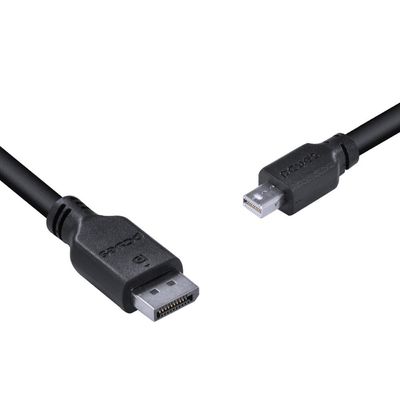 Cabo Mini Displayport Macho para Displayport Macho V.1.2 28AWG Puro Cobre 2 Metros - PMDDPM-2