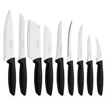 Jogo De Facas Inox 9 Peças Plenus Preto Tramontina