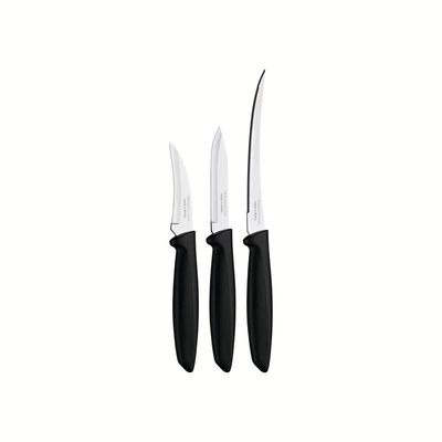 Jogo Facas Inox 3 Peças Plenus Preto Tramontina