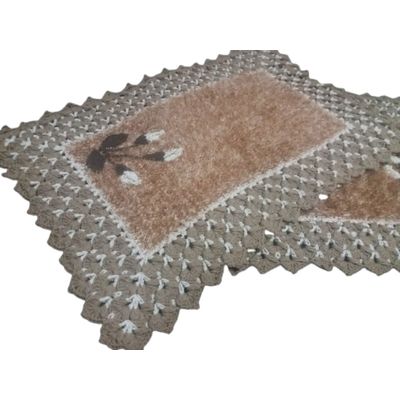 Tapete Marrom Luxo de crochê Artesanal