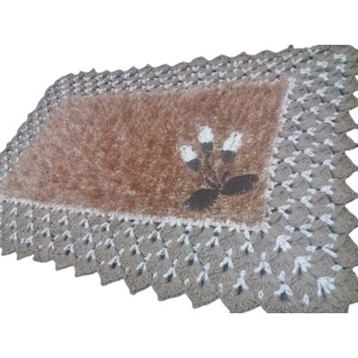 Tapete Marrom Luxo de crochê Artesanal