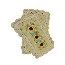 Tapete de crochê Girassol Artesanal Amarelo