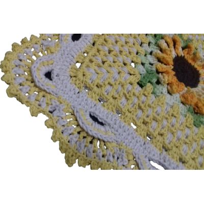Tapete de crochê Girassol Artesanal Amarelo