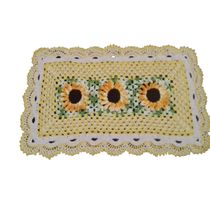 Tapete de crochê Girassol Artesanal Amarelo