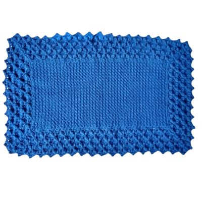 Tapete Azul de crochê Artesanal