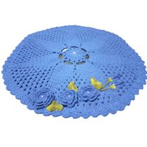 Tapete Azul de crochê Artesanal