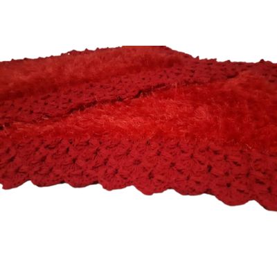 Tapete de crochê luxo vermelho Artesanal