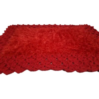 Tapete de crochê luxo vermelho Artesanal