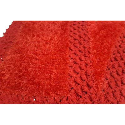 Tapete de crochê luxo vermelho Artesanal