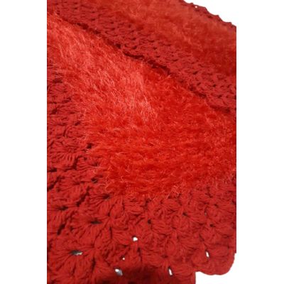 Tapete de crochê luxo vermelho Artesanal