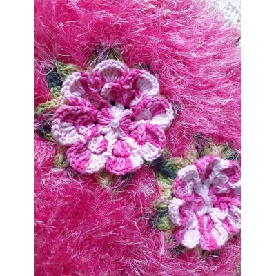 Tapete de Luxo crochê Artesanal Branco com Flor