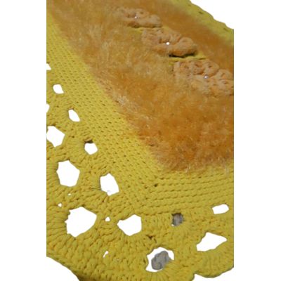 Tapete de crochê luxo amarelo e dourado Artesanal