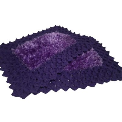 Tapete de crochê luxo roxo Artesanal