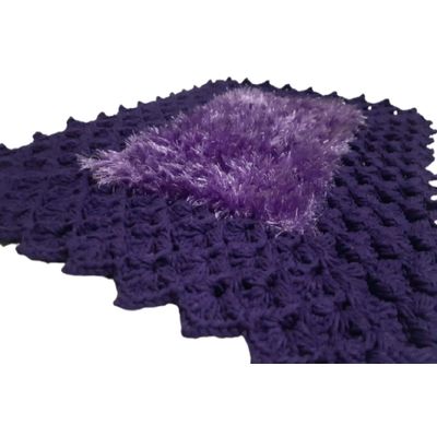 Tapete de crochê luxo roxo Artesanal