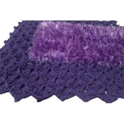 Tapete de crochê luxo roxo Artesanal