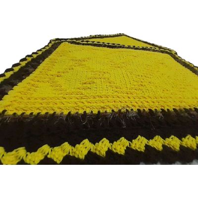 Tapete de crochê amarelo Artesanal