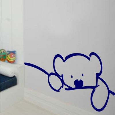 Adesivo Parede Urso Deitado Azul