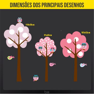 Adesivo de Parede Bosque Coruja
