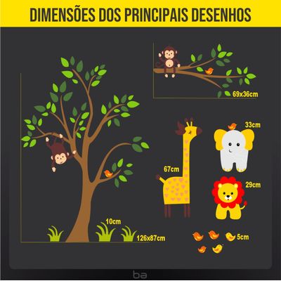 Adesivo de Parede Árvore Zoológico