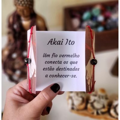 Conjunto Conexão Akai Ito / Pedra Natural Hematita Magnética