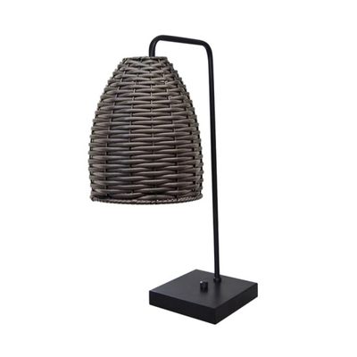 Abajur de mesa cúpula junco Marrom Tabaco