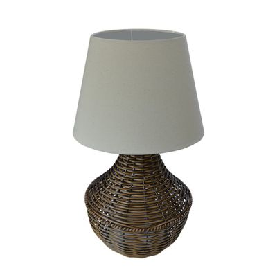 Abajur de mesa Junco Avelã Cúpula Bege