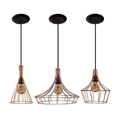 Lustre pendente aramado Cobre 03 un