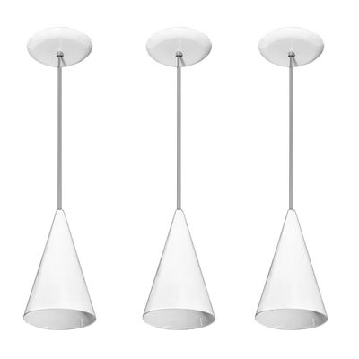 Lustre pendente Balcão cozinha Branco 03 un