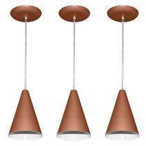 Lustre pendente Balcão cozinha Cobre 03 un