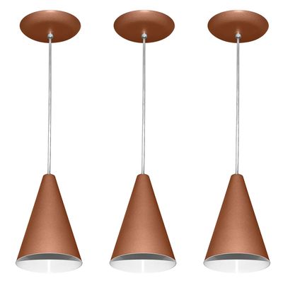 Lustre pendente Balcão cozinha Cobre 03 un