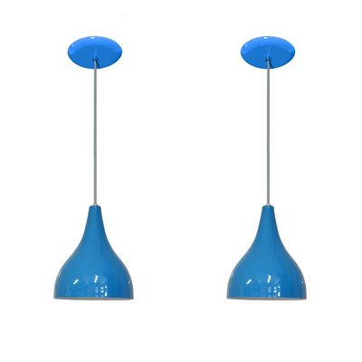 Luminárias pendentes balcão 2 un azul
