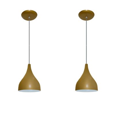Luminárias pendentes balcão 2 un dourado