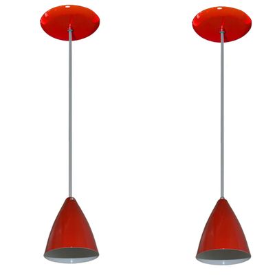 Lustres pendentes 2 un Vermelho