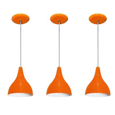 Luminárias pendentes balcão 3 un Laranja