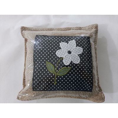 Peso porta Flor branca preto