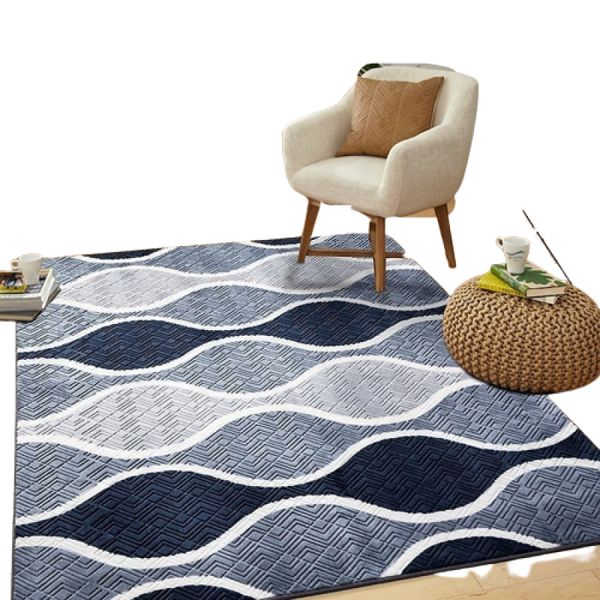 Tapete Flannel Sala Quarto Luxo Macio 2,00x1,40 chumbo e branco