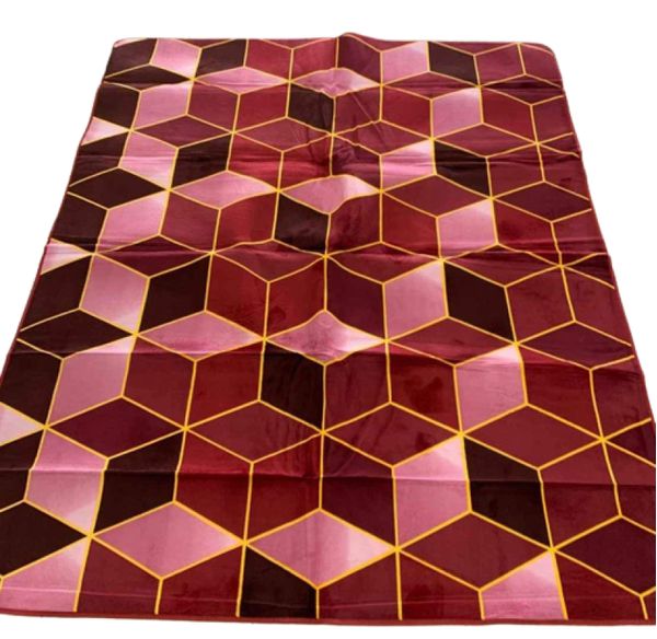 Tapete Flannel Sala Quarto Luxo Macio 2,00x1,40 vermelho