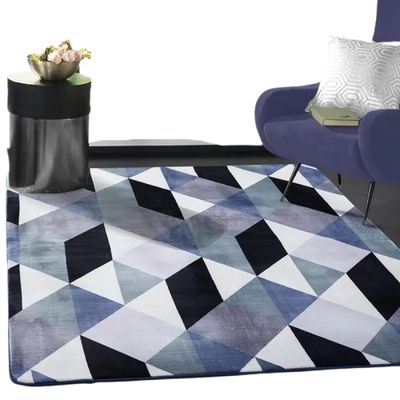Tapete Flannel Sala Quarto Luxo Macio 2,00x1,40 chevron preto branco