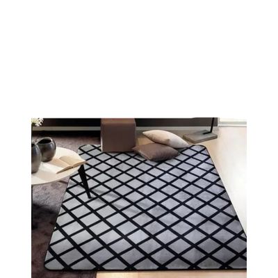 Tapete Flannel Sala Quarto Luxo Macio 2,00x1,40 preto branco