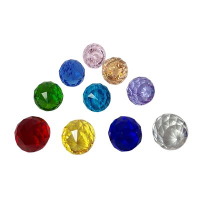 KIT 10 Bolas Coloridas Cristal 3,0 cm Com Argolas