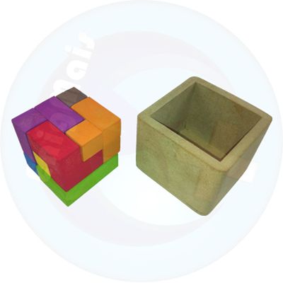 JOGO INFANTIL EDUCATIVO CUBO SOMA EM MDF