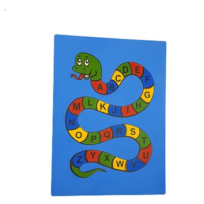 Brinquedo Educativo infantil Cobra Alfabética Colorida mdf