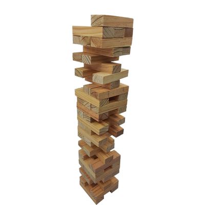 Quebra cabeça infantil Jenga madeira