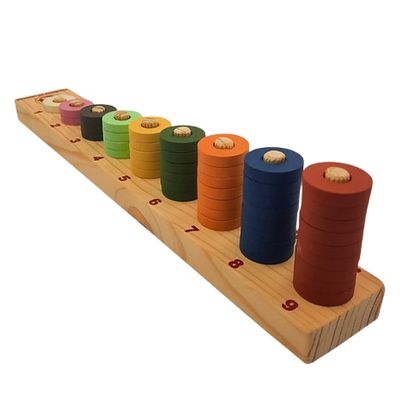 Brinquedo educativo infantil sequência Unidade mdf 9 cores